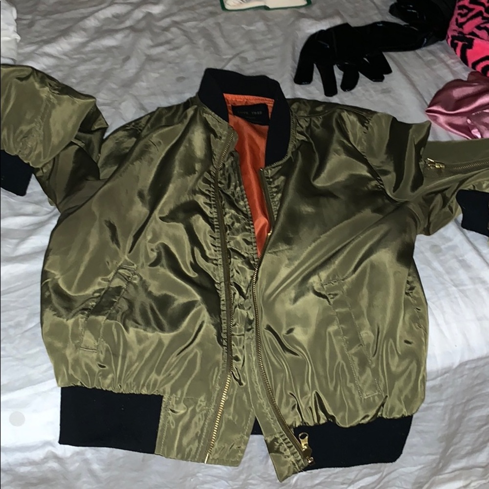 Green Olive Bomer Jacket